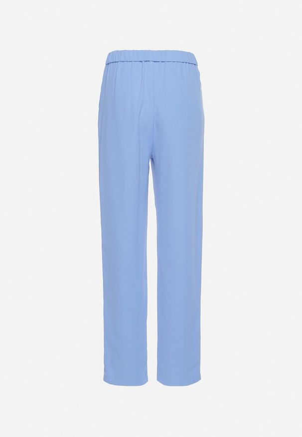 Born2be - Niebieskie Spodnie Regular z Wyższym Stanem i Prostymi Nogawkami Arcadiasa. Stan: podwyższony. Kolor: niebieski