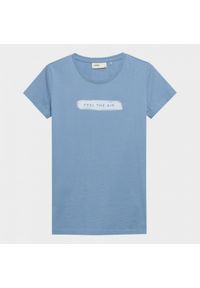 outhorn - T-shirt z nadrukiem damski. Okazja: na co dzień. Materiał: jersey, bawełna. Wzór: nadruk. Styl: casual, klasyczny #3