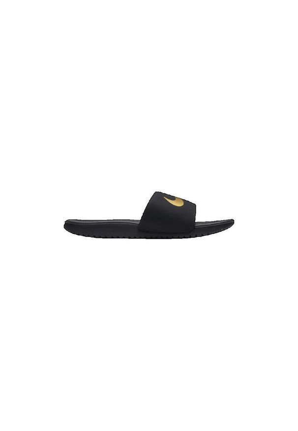 Klapki dla dzieci Nike Kawa Slide GS. Okazja: na plażę. Zapięcie: bez zapięcia. Kolor: czarny. Materiał: syntetyk, materiał. Styl: sportowy