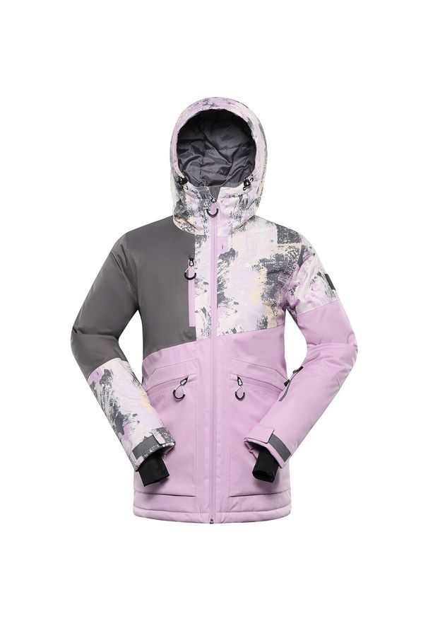 ALPINE PRO - Kurtka narciarska damska Alpine Pro Uzera Purple 2XL. Kolor: fioletowy, szary, wielokolorowy. Sezon: zima. Sport: narciarstwo