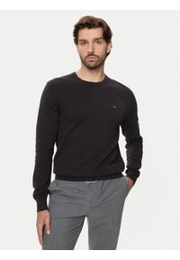 Calvin Klein Sweter K10K113410 Czarny Slim Fit. Kolor: czarny. Materiał: bawełna #1