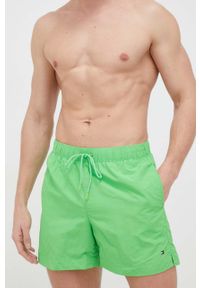 TOMMY HILFIGER - Tommy Hilfiger szorty kąpielowe kolor zielony. Kolor: zielony. Materiał: tkanina, poliamid #2