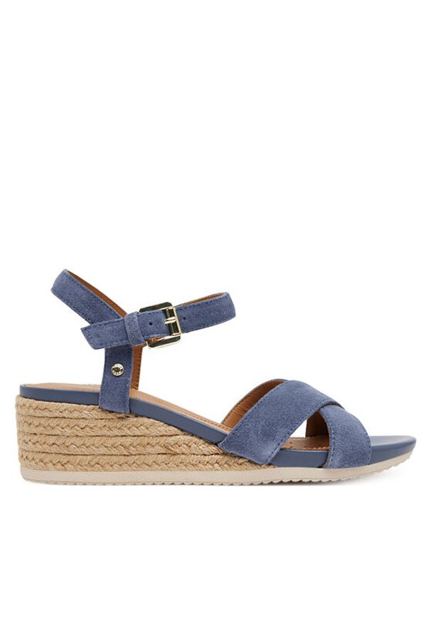 Geox Espadryle D Ischia Corda D55HHB 00020 C4005 Granatowy. Kolor: niebieski. Materiał: zamsz, skóra