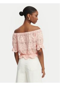 Guess Bluzka W6GP47 K3336 Koralowy Regular Fit. Kolor: pomarańczowy. Materiał: bawełna #2