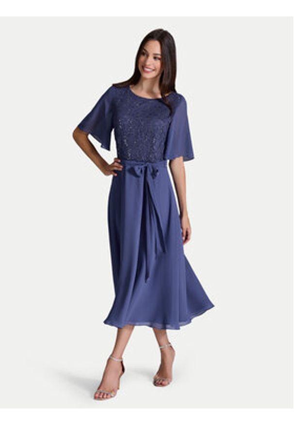 Swing Sukienka koktajlowa 5AI02500 Niebieski Regular Fit. Kolor: niebieski. Materiał: syntetyk. Styl: wizytowy