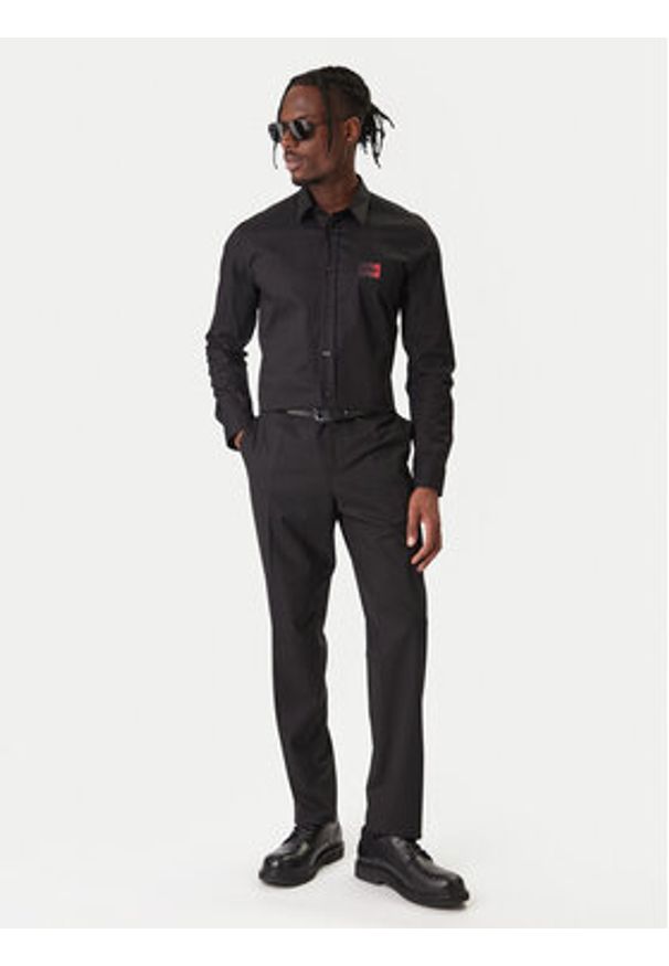 Hugo - HUGO Koszula Emero 50555786 Czarny Regular Fit. Kolor: czarny. Materiał: bawełna