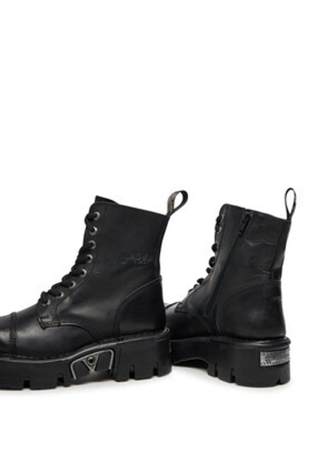 NEW ROCK Glany M-NEWMILI083-S19 Czarny. Kolor: czarny. Materiał: skóra. Styl: rockowy