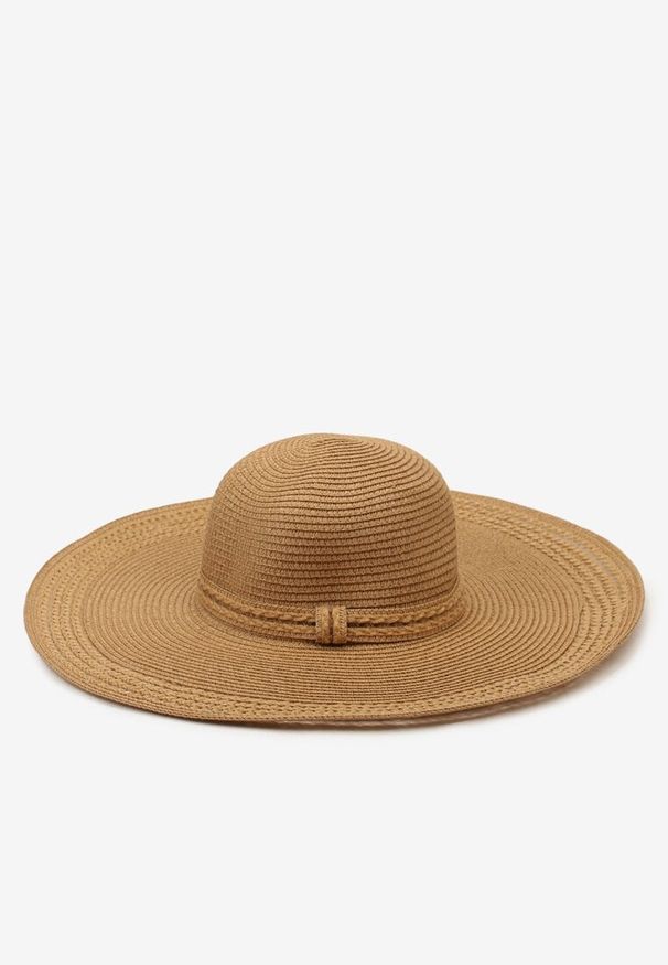 Renee - Ciemnobeżowy Kapelusz Plażowy z Plecionki w stylu Boho Amicuralia. Kolor: beżowy. Materiał: materiał. Sezon: lato. Styl: boho