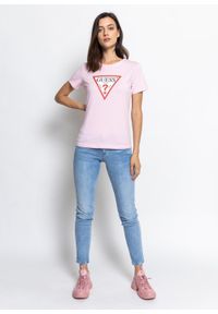 Koszulka damska Guess Ss Cn Original Tee (W1YI1BI3Z11-G6S4). Kolor: różowy. Materiał: materiał, denim, jeans. Sezon: lato
