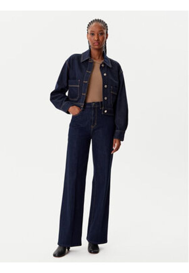 Morgan Kurtka jeansowa 252-GADZA Granatowy Relaxed Fit. Kolor: niebieski. Materiał: bawełna