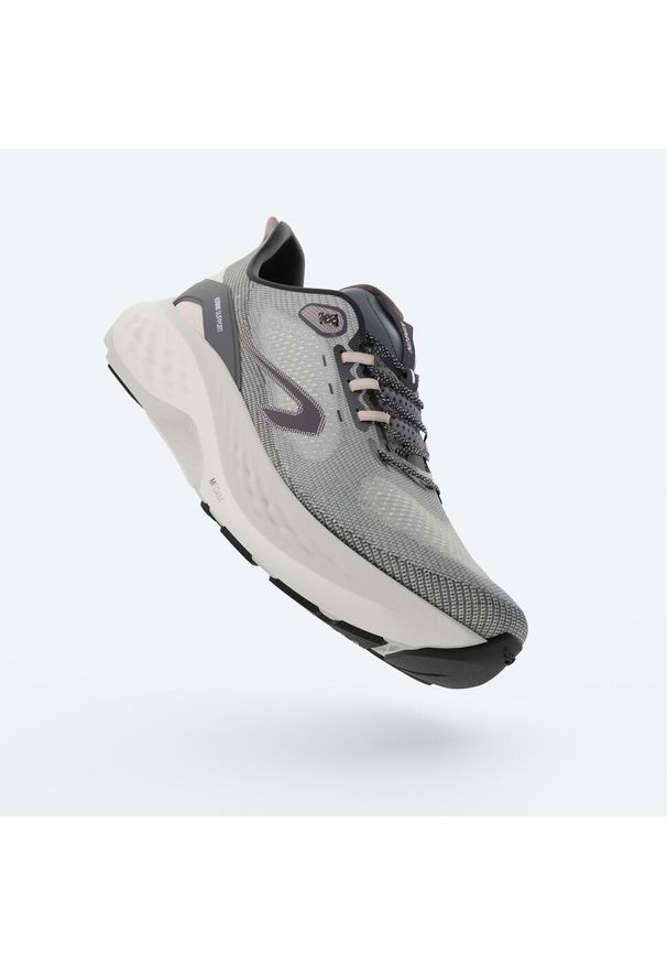 KIPRUN - Buty do biegania damskie Kiprun KS900 Support. Kolor: biały, wielokolorowy, różowy, szary. Wzór: geometria. Sport: bieganie