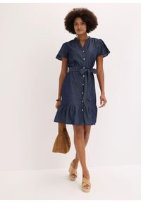 bonprix - Sukienka jeansowa z bawełny organicznej. Kolor: niebieski. Materiał: bawełna, jeans #2