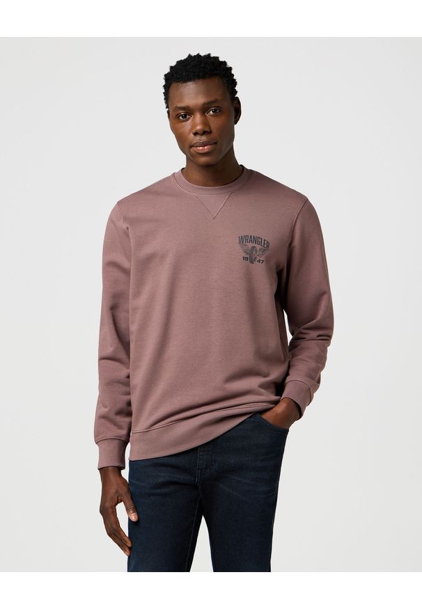 Wrangler - MESKA BLUZA WRANGLER AMERICANA CREW PEPPERCORN 112371650