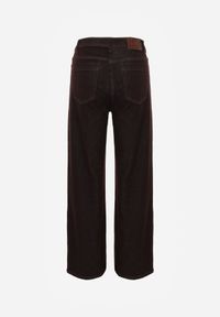 Born2be - Brązowe Jeansy z Szerokimi Nogawkami z Bawełną Zidula. Okazja: na co dzień. Kolor: brązowy. Styl: casual #5