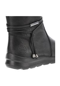 Czarne Botki Rieker Wygodne Buty Damskie. Zapięcie: pasek. Kolor: czarny. Materiał: syntetyk, futro, skóra ekologiczna. Sezon: zima. Styl: elegancki #3