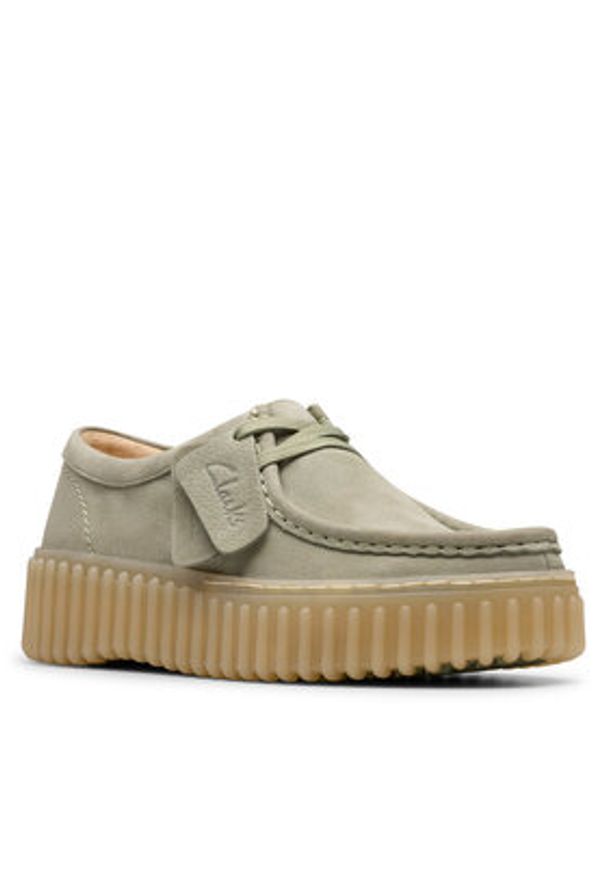 Clarks Półbuty Torhill Bee 26181190 Zielony. Kolor: zielony. Materiał: skóra, nubuk