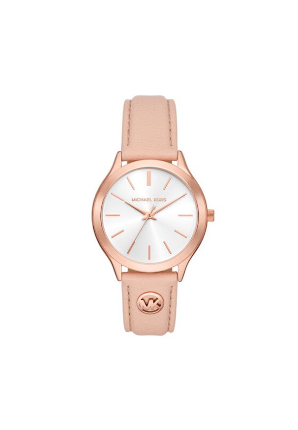 Michael Kors Zegarek Slim Runway MK7545 Różowy. Kolor: różowy. Materiał: skóra