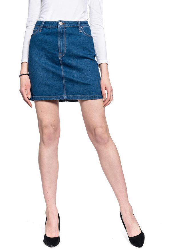 Lee - LEE A LINE ZIP SKIRT DAMSKA SPÓDNICA JEANSOWA L38FLTYM 112108157. Materiał: jeans