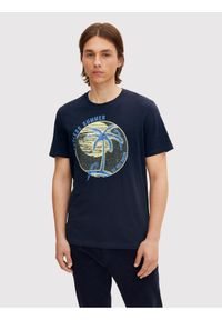 Tom Tailor T-Shirt 1031618 Granatowy Regular Fit. Kolor: niebieski. Materiał: bawełna