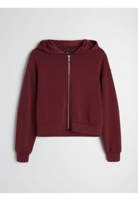 Sinsay - Rozpinana bluza z kapturem z domieszką wiskozy soft touch - pomarańczowy. Typ kołnierza: kaptur. Kolor: pomarańczowy. Materiał: wiskoza