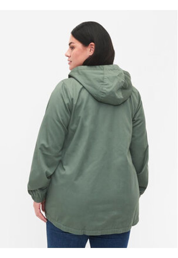 Zizzi Parka M52606C Zielony Regular Fit. Kolor: zielony. Materiał: bawełna