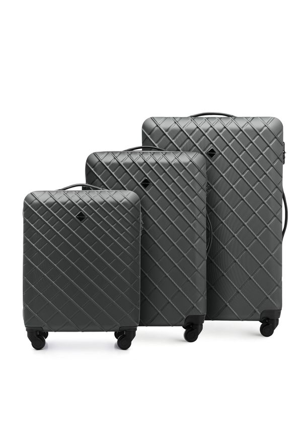 Wittchen - Zestaw walizek z ABS-u z deseniem stalowo-czarny. Kolor: wielokolorowy, czarny, szary. Materiał: guma
