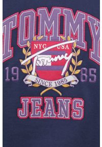 Tommy Jeans Bluza bawełniana DM0DM12351.PPYY męska kolor granatowy z aplikacją. Kolor: niebieski. Materiał: bawełna. Wzór: aplikacja #5