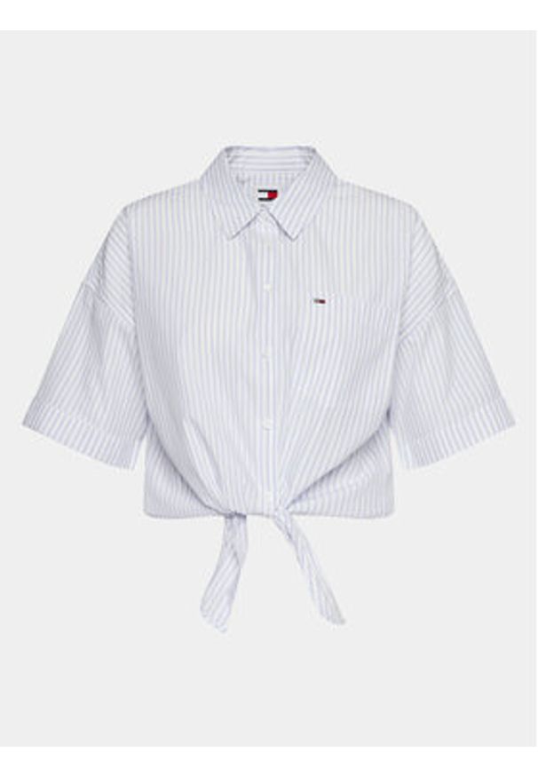 Tommy Jeans Koszula DW0DW17809 Błękitny Relaxed Fit. Kolor: niebieski. Materiał: bawełna