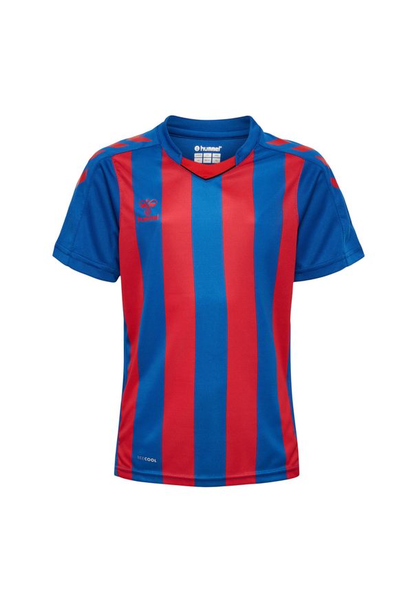 Koszulka dziecięca Hummel Striped. Kolor: czerwony, niebieski, wielokolorowy. Materiał: jersey