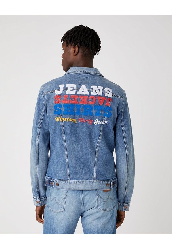 Wrangler - MĘSKA KURTKA JEANSOWA WRANGLER 124WJ THE WRIDER W4MJUG12K 112129139. Materiał: jeans
