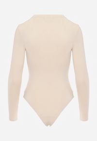 Renee - Beżowe Body Glorya. Kolor: beżowy. Długość rękawa: długi rękaw. Długość: długie. Styl: klasyczny #4