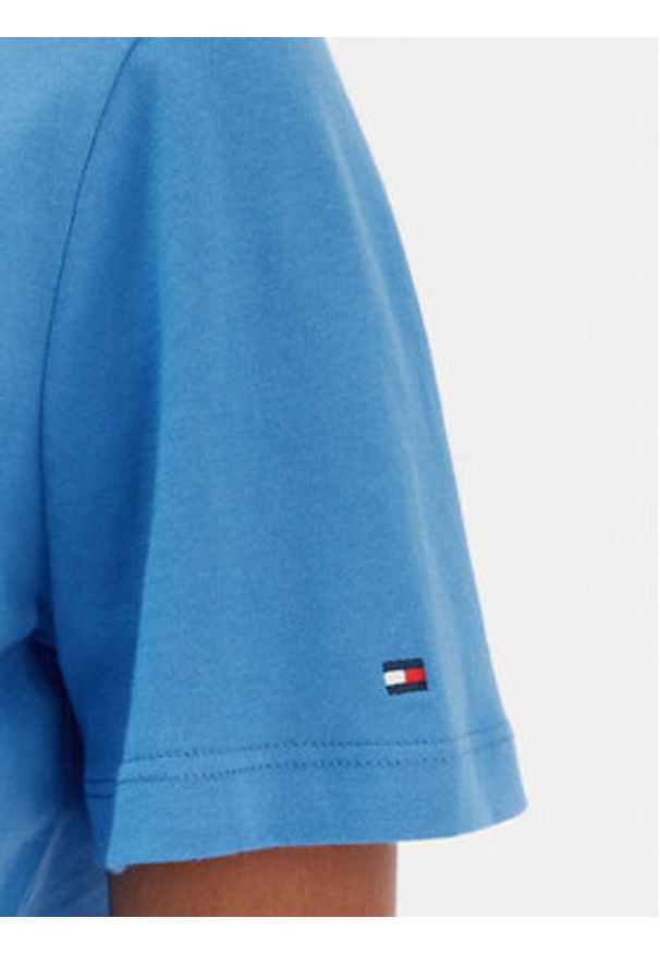 TOMMY HILFIGER - Tommy Hilfiger T-Shirt Logo WW0WW40276 Niebieski Regular Fit. Kolor: niebieski. Materiał: bawełna