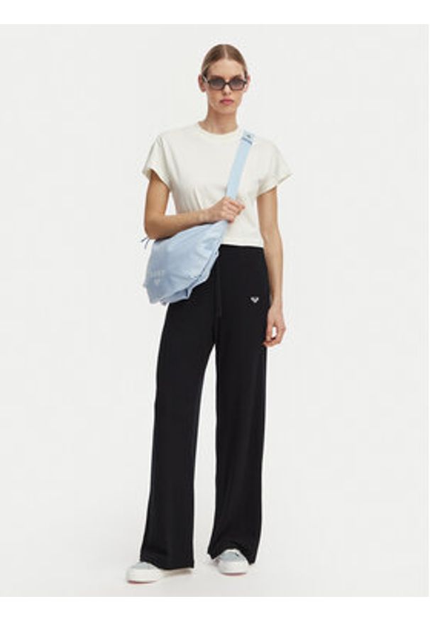 Roxy Spodnie dresowe Rise & Vibe New Rib ERJNP03673 Czarny Relaxed Fit. Kolor: czarny. Materiał: wiskoza