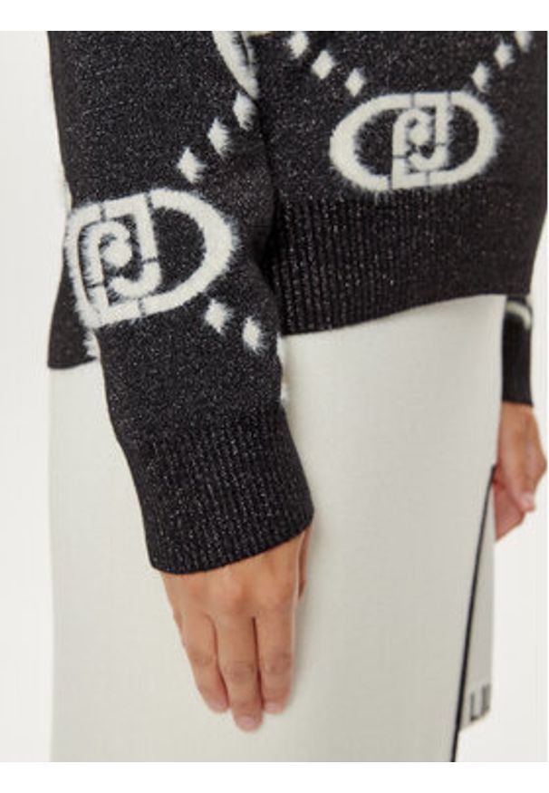 Liu Jo Sport Sweter TF4230 MA94O Czarny Regular Fit. Kolor: czarny. Materiał: syntetyk. Styl: sportowy