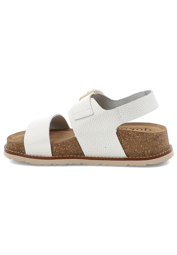 Białe Sandały Yokono Stylowe Obuwie Damskie Na Solidnej Podeszwie. Okazja: na spacer, na co dzień. Zapięcie: klamry. Kolor: biały. Materiał: materiał, skóra. Sezon: lato. Obcas: na platformie. Styl: elegancki