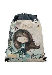 Szary Worek Anekke Modny Plecak Damski Z Laleczką. Kolor: szary. Wzór: motyw z bajki. Styl: casual, sportowy #4