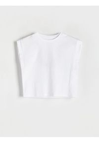 Reserved - Bawełniana bluzka - biały. Kolor: biały. Materiał: bawełna