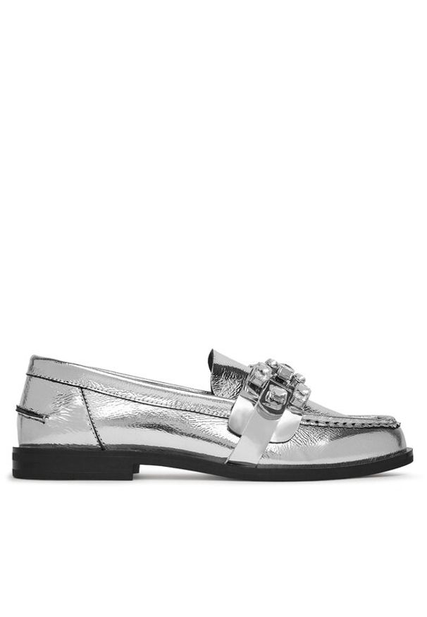 Eva Minge Loafersy AMARYLLIS-V1792B-315 Srebrny. Kolor: srebrny. Materiał: skóra