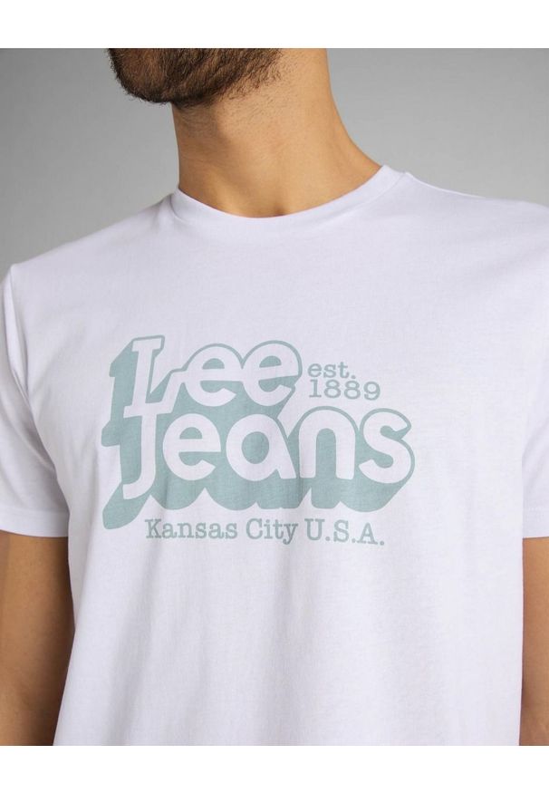 Lee - LEE SS 70S LOGO TEE MĘSKI T-SHIRT WHITE L62NFQ12 112114725