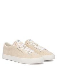 TOMMY HILFIGER - Tommy Hilfiger Sneakersy Th Hi Vulc Core Low Chambray FM0FM05818 Beżowy. Kolor: beżowy. Materiał: materiał #6