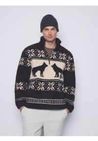 Reserved - Polarowa bluza ze stójką - brązowy. Typ kołnierza: kołnierzyk stójkowy. Kolor: brązowy. Materiał: polar #1