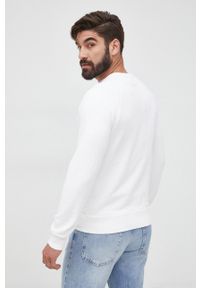 Blauer bluza bawełniana męska kolor biały z nadrukiem. Okazja: na co dzień. Kolor: biały. Materiał: bawełna. Długość rękawa: raglanowy rękaw. Wzór: nadruk. Styl: casual #3