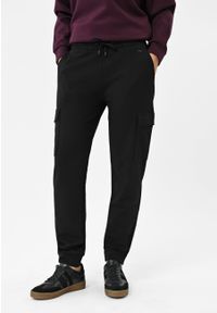 Volcano - Damskie joggery cargo N-KIMBRA. Kolor: czarny. Materiał: dresówka, materiał. Wzór: gładki #1