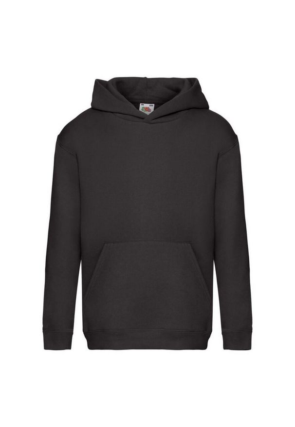 FRUIT OF THE LOOM - Bluza Z Kapturem Premium Dla Dzieci. Typ kołnierza: kaptur. Kolor: czarny