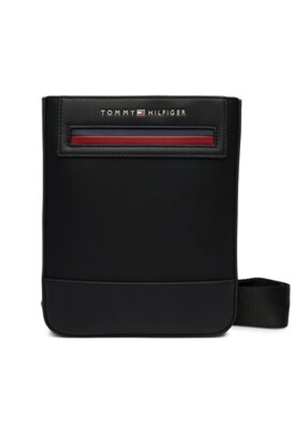 TOMMY HILFIGER - Tommy Hilfiger Saszetka Th Foundation Mini Crossover AM0AM14157 Czarny. Kolor: czarny. Materiał: skóra