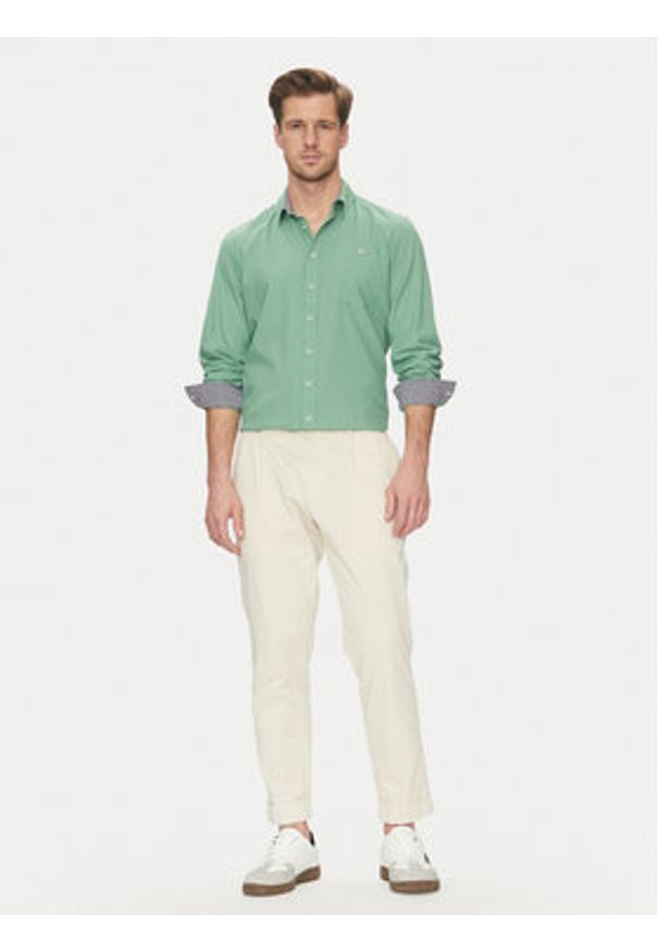 Blend Koszula 20717859 Zielony Regular Fit. Kolor: zielony. Materiał: len, wiskoza