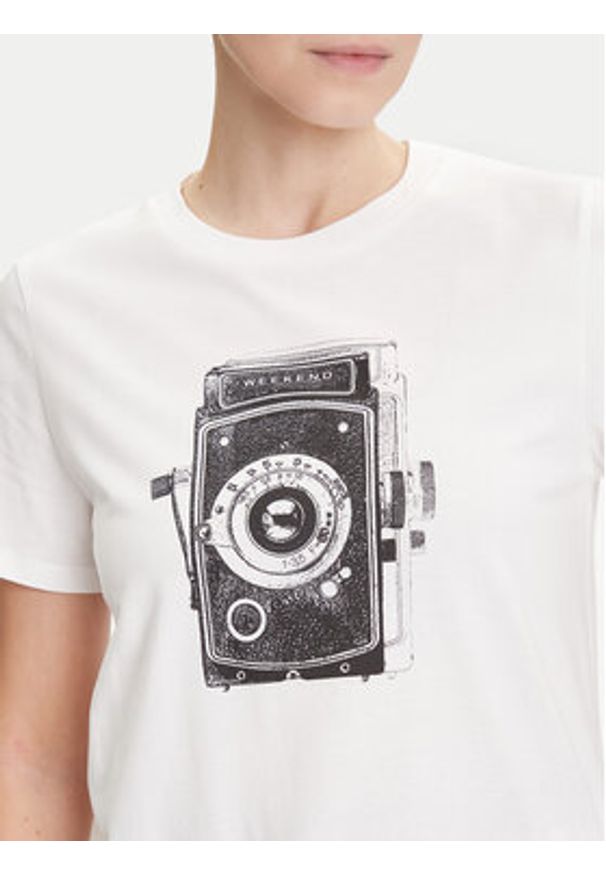 Weekend Max Mara T-Shirt Guglia 2525976031 Biały Regular Fit. Kolor: biały. Materiał: bawełna