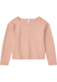 bonprix - Shirt termiczny oversize, w optyce dzianinowego. Kolor: różowy. Materiał: dzianina #1