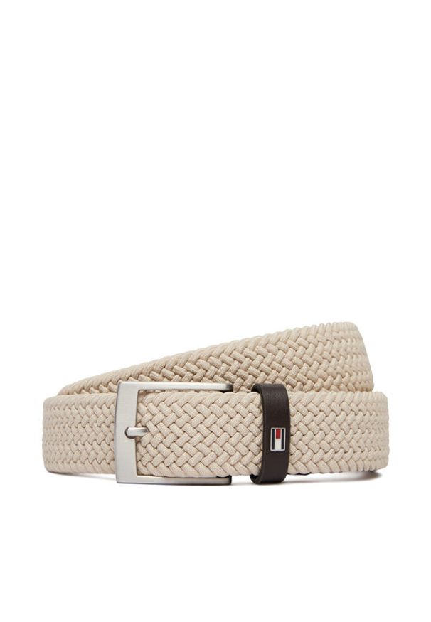 TOMMY HILFIGER - Tommy Hilfiger Pasek Męski Adan 3.5 Elastic AM0AM13824 Beżowy. Kolor: beżowy. Materiał: materiał