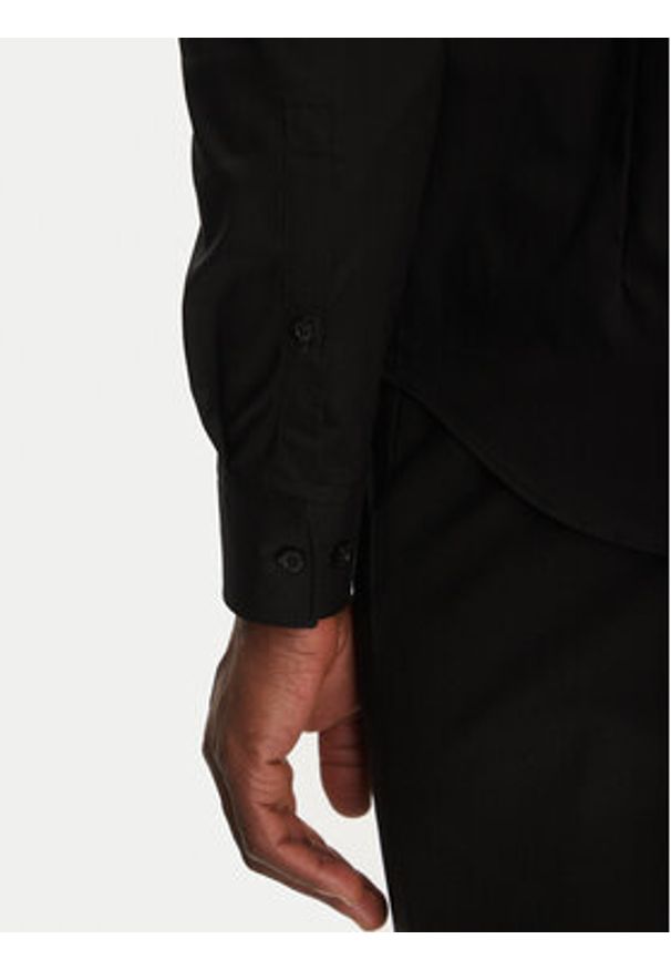 Hugo - HUGO Koszula Ermo 50539307 Czarny Slim Fit. Kolor: czarny. Materiał: bawełna